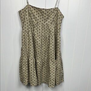 Levi’s Womens Sundress XL Cream Black Slip Straps Star Pattern Back Zip Summer